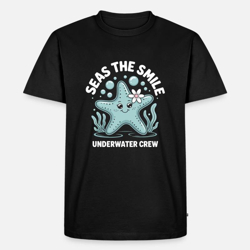 Süßes Seestern Design - Männer Premium Bio T-Shirt - Schwarz