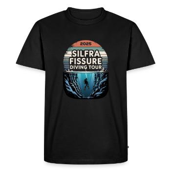 Plongée à Silfra 2025 - T-shirt Premium bio Homme - noir - Devant - Nico (187cm)