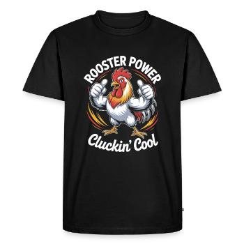 Funny Rooster - Men's Premium Organic T-Shirt - black - Front - Nico (187cm)