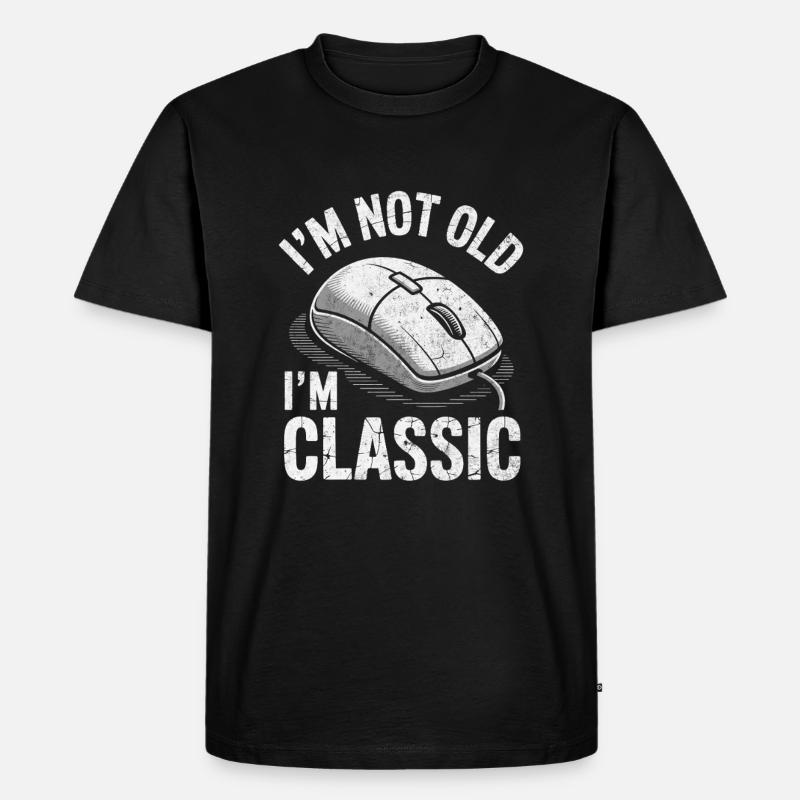 Lustiges Im classic Computer Maus - Männer Premium Bio T-Shirt - Schwarz