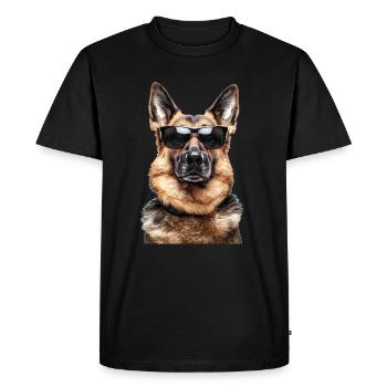 Dog Shepherd Sunglasses - Men's Premium Organic T-Shirt - black - Front - Nico (187cm)