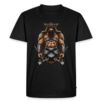 Berserker nordique | Guerriers Vikings Valhalla - T-shirt Premium bio Homme - noir - Devant - Nico (187cm)