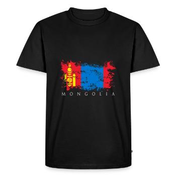 Mongolia Mongolia Asia flag flag country people - Men's Premium Organic T-Shirt - black - Front - Nico (187cm)
