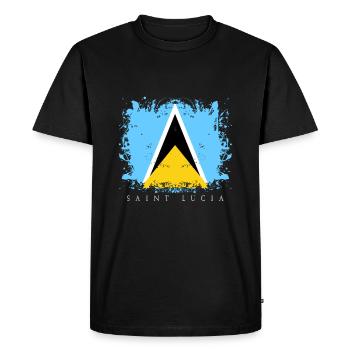 Sainte Lucie Sainte-Lucie Drapeau des Caraïbes Drapeau pays - T-shirt Premium bio Homme - noir - Devant - Nico (187cm)
