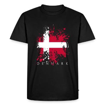 Denmark Dänemark Dansk kopenhagen Flagge Fahne - Männer Premium Bio T-Shirt - Schwarz - Vorne - Nico (187cm)