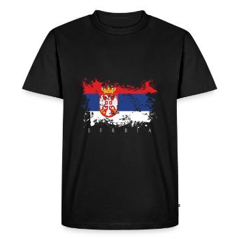 Serbie drapeau de la serbie drapeau pays personnes fierté - T-shirt Premium bio Homme - noir - Devant - Nico (187cm)
