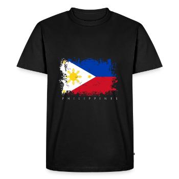 Philippines Drapeau Asie Drapeau Nationalité État - T-shirt Premium bio Homme - noir - Devant - Nico (187cm)