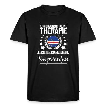 Je n'ai pas besoin de thérapie I Cap Vert - T-shirt Premium bio Homme - noir - Devant - Nico (187cm)