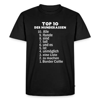 Chemises Idée Cadeau Border Collie - T-shirt Premium bio Homme - noir - Devant - Nico (187cm)