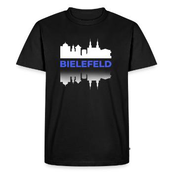 Bielefeld Blue German Cities Voyages NRW Lieu Ville - T-shirt Premium bio Homme - noir - Devant - Nico (187cm)