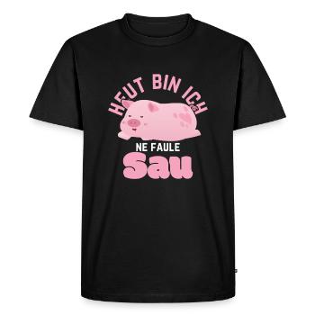 Cochon T-shirt Ce soir je suis une truie paresseuse - T-shirt Premium bio Homme - noir - Devant - Nico (187cm)