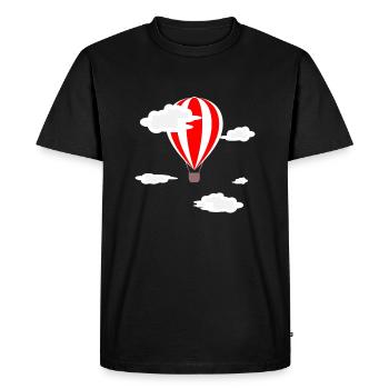 Montgolfière Ballon Nuages Cadeau - T-shirt Premium bio Homme - noir - Devant - Nico (187cm)