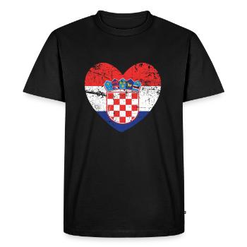 Croatie Hrvatska Croate Croate Croate - T-shirt Premium bio Homme - noir - Devant - Nico (187cm)