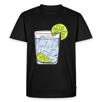 GIN GLASS - Men's Premium Organic T-Shirt - black - Front - Nico (187cm)
