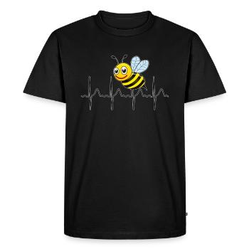 POULS DE L’ABEILLE - T-shirt Premium bio Homme - noir - Devant - Nico (187cm)