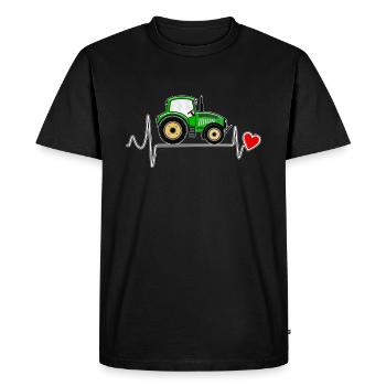 HEARTBEAT TRACTOR - Men's Premium Organic T-Shirt - black - Front - Nico (187cm)