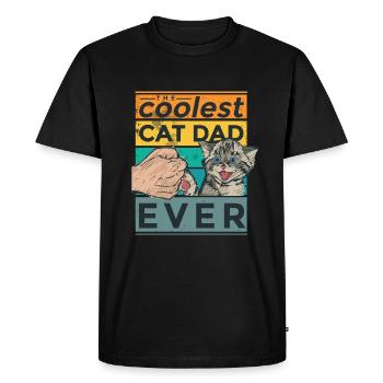 Coolest Cat Dad Best Cats Papa Cat Fête des pères - T-shirt Premium bio Homme - noir - Devant - Nico (187cm)