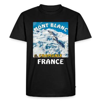 MONT BLANC CHAMONIX PAYS-BAS - T-shirt Premium bio Homme - noir - Devant - Nico (187cm)