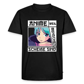 Anime parce que les gens sucent otaku waifu - T-shirt Premium bio Homme - noir - Devant - Nico (187cm)