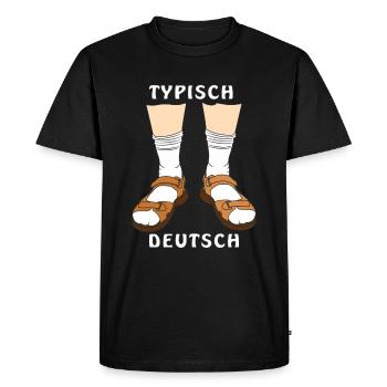 TYPISCH DEUTSCH - Männer Premium Bio T-Shirt - Schwarz - Vorne - Nico (187cm)