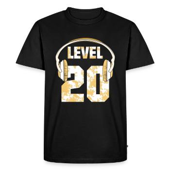 CASQUE DE NIVEAU 20 - T-shirt Premium bio Homme - noir - Devant - Nico (187cm)