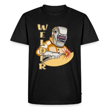 WELDER - T-shirt Premium bio Homme - noir - Devant - Nico (187cm)