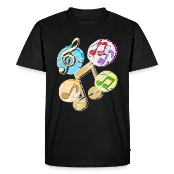 Clé de partition Musique - T-shirt Premium bio Homme - noir - Devant - Nico (187cm)