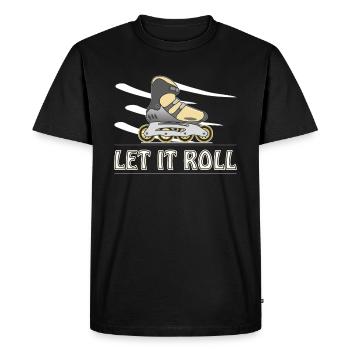 INLINE SKATER LET IT ROLL - Men's Premium Organic T-Shirt - black - Front - Nico (187cm)