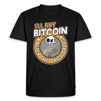 I'll Buy Bitcoin Skeleton Funny BTC Quote Gift - Men's Premium Organic T-Shirt - black - Front - Nico (187cm)
