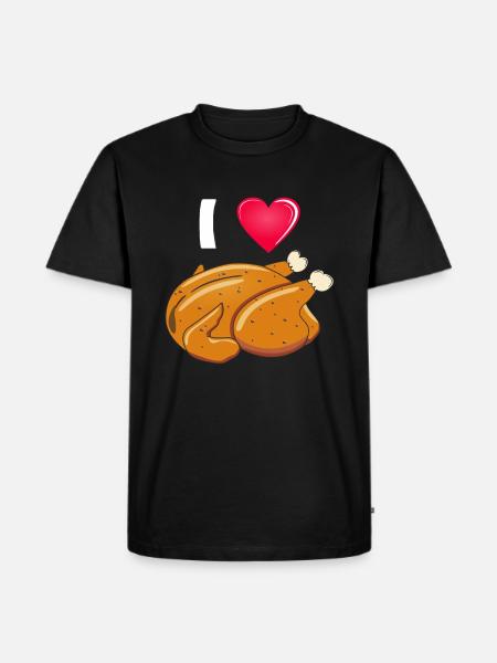 HUHN HÄNCHEN I LOVE - Men's Premium Organic T-Shirt - black