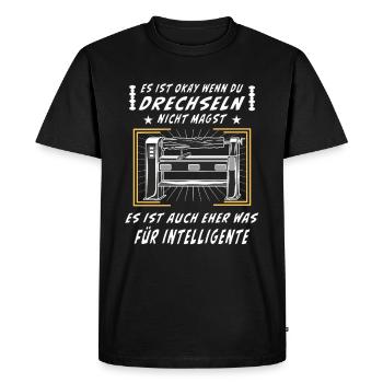 ES IST OKAY WENN DU DRECHSELN NICHT MAGST - Männer Premium Bio T-Shirt - Schwarz - Vorne - Nico (187cm)