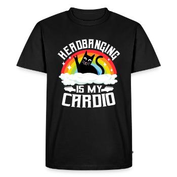 Heavy Metal Chats Drôle Headbanging Chat - T-shirt Premium bio Homme - noir - Devant - Nico (187cm)