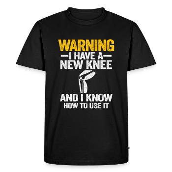 Méniscus genou chirurgical chirurgie cadeau de guérison genou - T-shirt Premium bio Homme - noir - Devant - Nico (187cm)