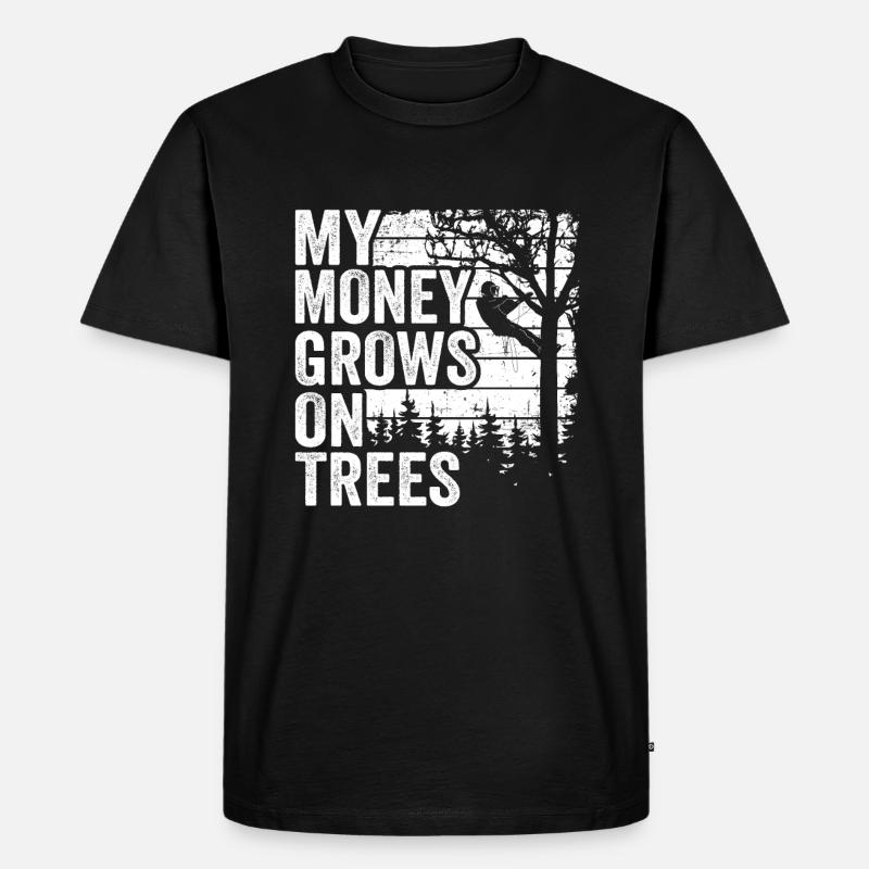 Baumpfleger Baumkletterer Geschenk Holzfäller - Männer Premium Bio T-Shirt - Schwarz