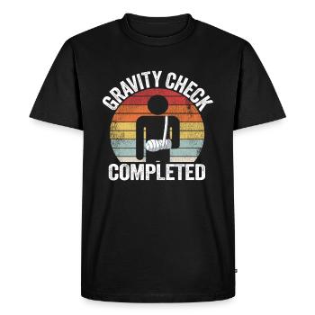 Broken Arm Gravity Check Completed Get Well Soon - Men's Premium Organic T-Shirt - black - Front - Nico (187cm)