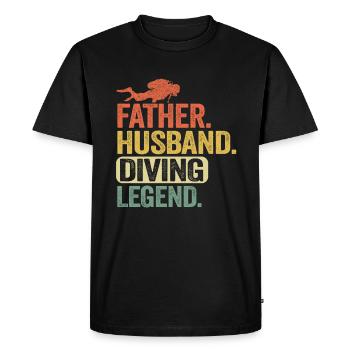 Plongée Cadeaux fête des pères Papa Plongeur Légende - T-shirt Premium bio Homme - noir - Devant - Nico (187cm)