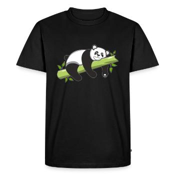 PANDA OURS - T-shirt Premium bio Homme - noir - Devant - Nico (187cm)