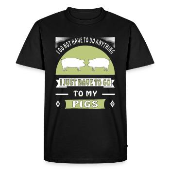 pigs - Men's Premium Organic T-Shirt - black - Front - Nico (187cm)