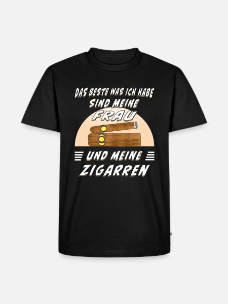 CIGAR AND WHISKEY - Männer Premium Bio T-Shirt - Schwarz