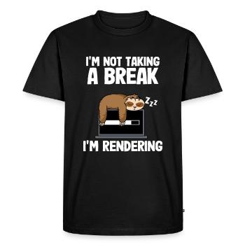 I'm Rendering Filmmaker Sloth Video Editor Editing - Men's Premium Organic T-Shirt - black - Front - Nico (187cm)