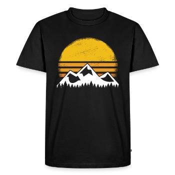 Vintage Mountain Retro - Men's Premium Organic T-Shirt - black - Front - Nico (187cm)