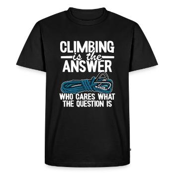 L’escalade Est La Réponse Grimpeur Bouldern Drôle - T-shirt Premium bio Homme - noir - Devant - Nico (187cm)