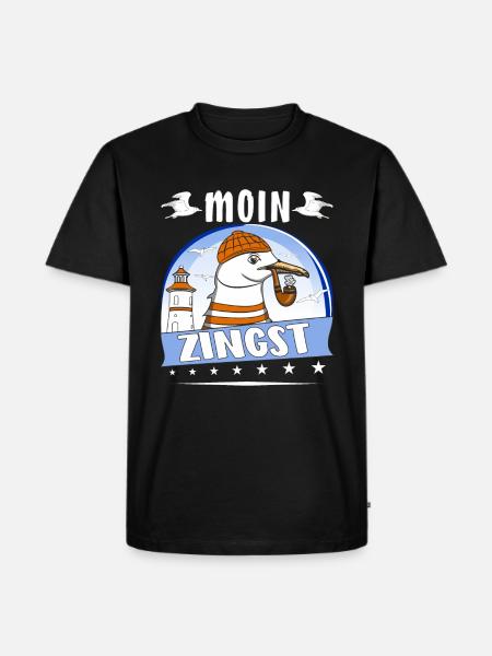 MÖWE MOIN ZINGST - Männer Premium Bio T-Shirt - Schwarz