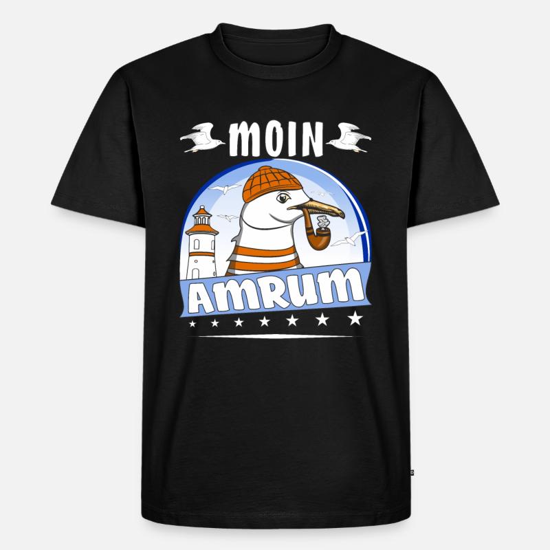 MÖWE MOIN AMRUM - Männer Premium Bio T-Shirt - Schwarz