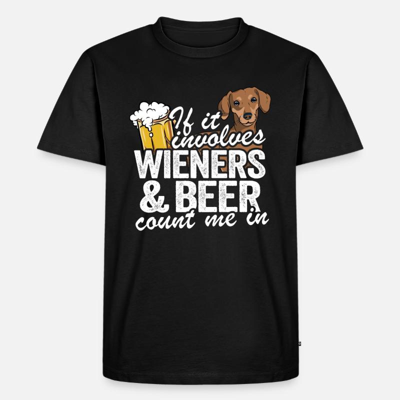 Dackel & Bier Teckel Besitzer Dachshund Liebhaber - Männer Premium Bio T-Shirt - Schwarz