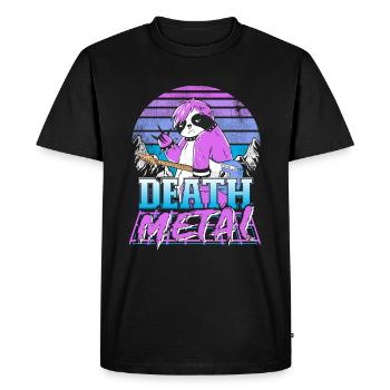 Retrowave Retro Faultier 90s Vintage Death Metal - T-shirt Premium bio Homme - noir - Devant - Nico (187cm)