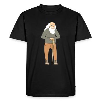 HOMME VIEUX - T-shirt Premium bio Homme - noir - Devant - Nico (187cm)