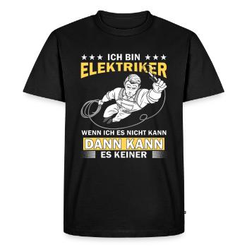 MAN I'M AN ELECTRICIAN - Men's Premium Organic T-Shirt - black - Front - Nico (187cm)