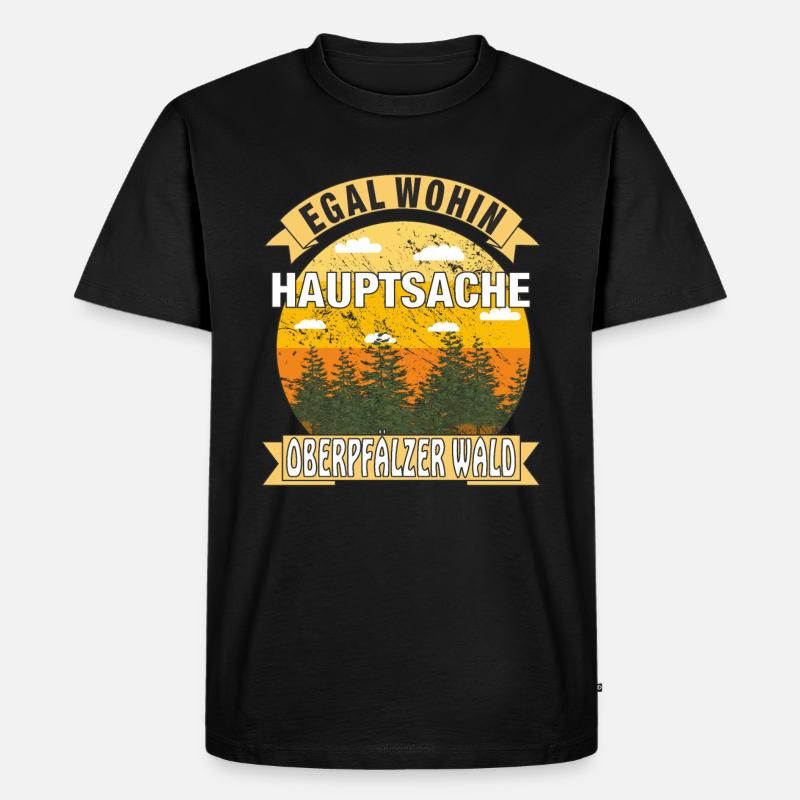 HAUPTSACHE OBERPFÄLZER WALD - Männer Premium Bio T-Shirt - Schwarz