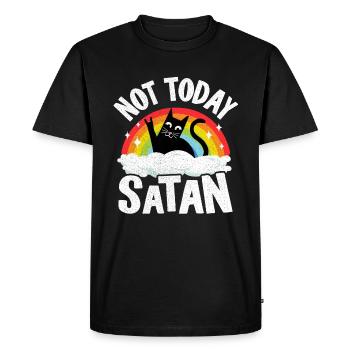 Heavy Metal Cat Rainbow Retro Death Metal - T-shirt Premium bio Homme - noir - Devant - Nico (187cm)